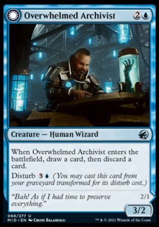 Overwhelmed Archivist (Innistrad: Midnight Hunt) Trading Card