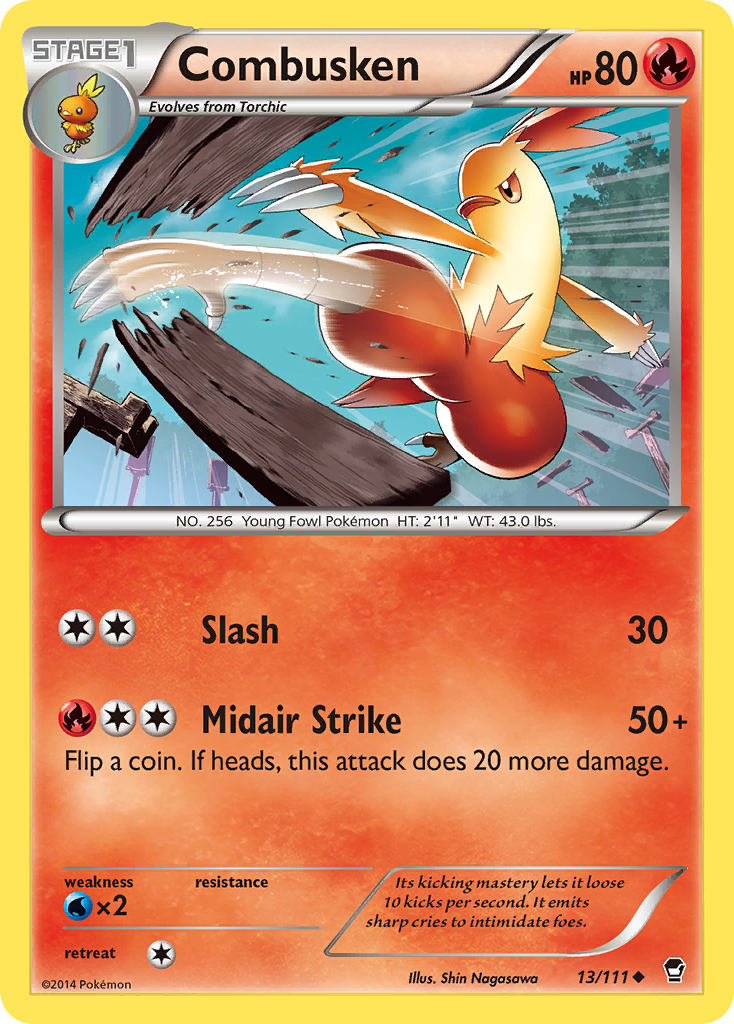 Combusken (13/111) - Furious Fists Pokémon Card