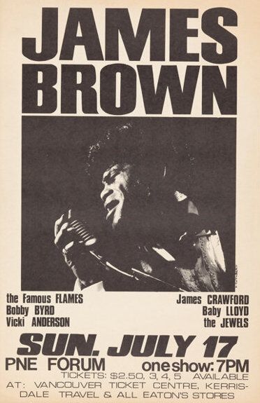 James Brown PNE Forum 1966 Concert Poster