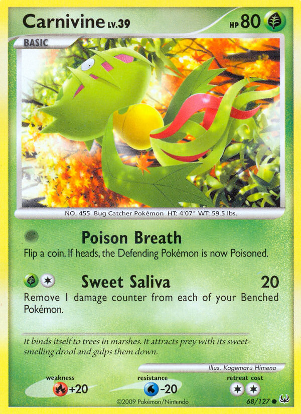 Carnivine (68/127) - Platinum Pokémon Card