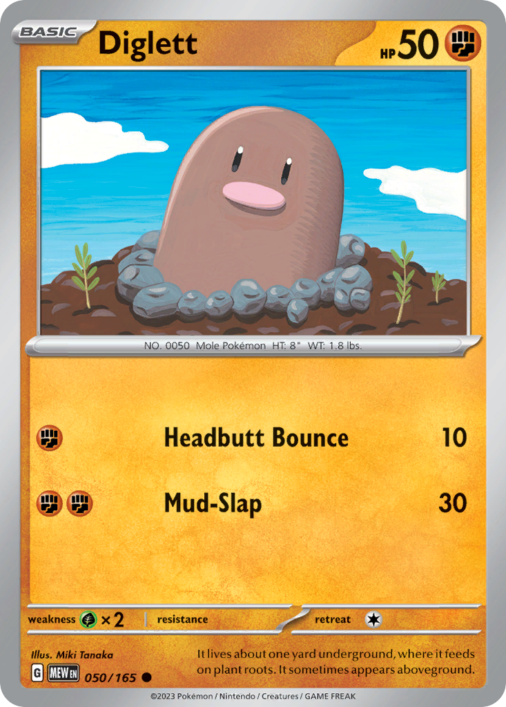 Diglett (50/165) - 151 Pokémon Card