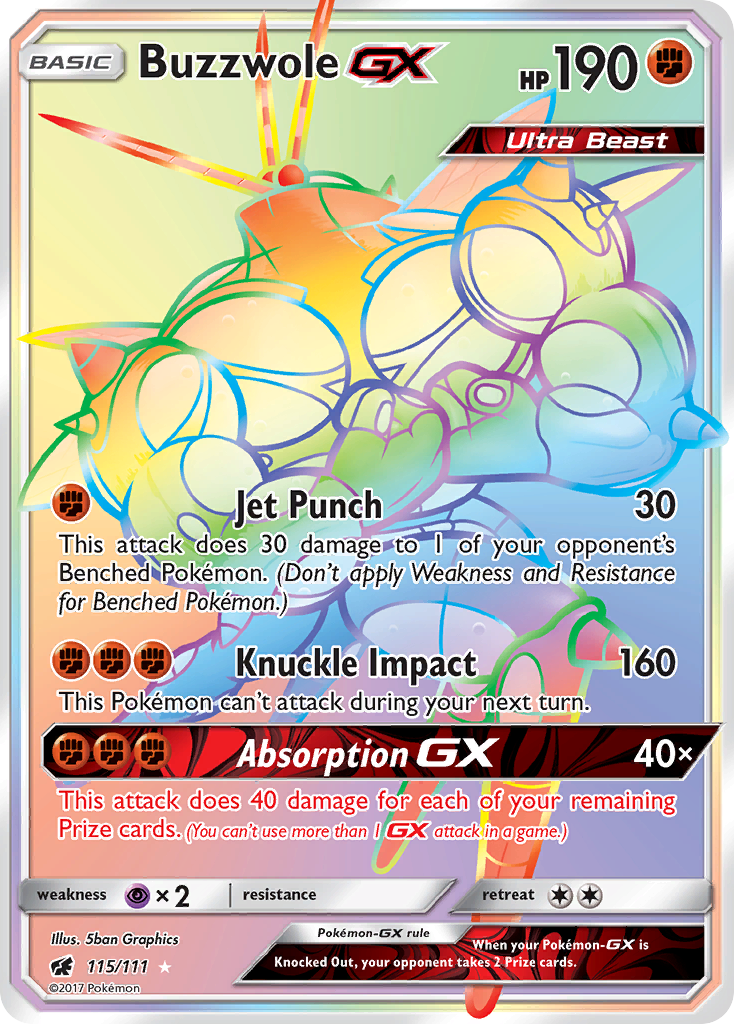 Buzzwole GX (115/111) - Crimson Invasion Pokémon Card