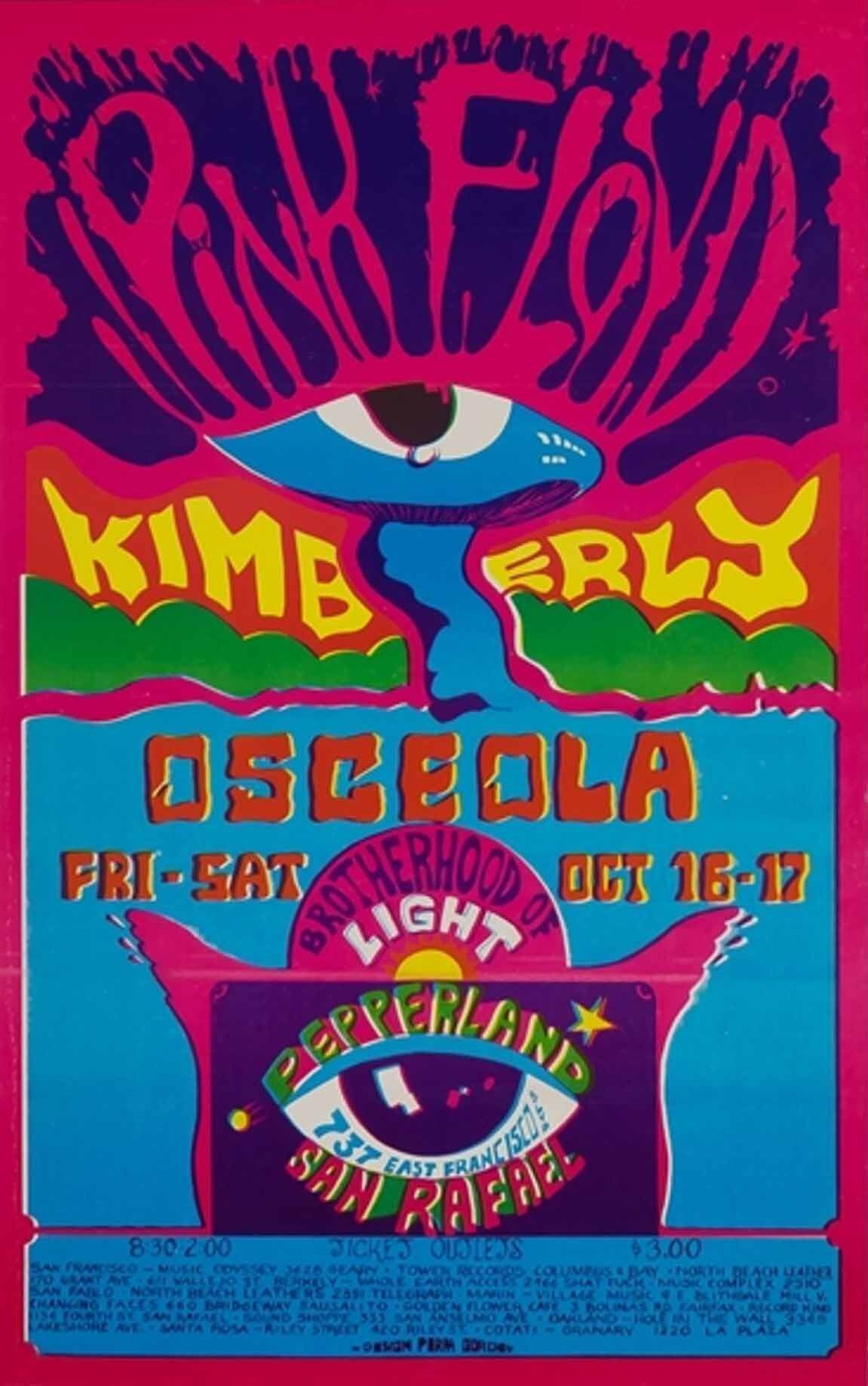 Pink Floyd Pepperland Handbill 1970 Concert Poster