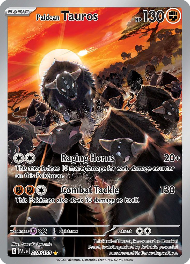 Paldean Tauros (218/193) - Paldea Evolved Pokémon Card