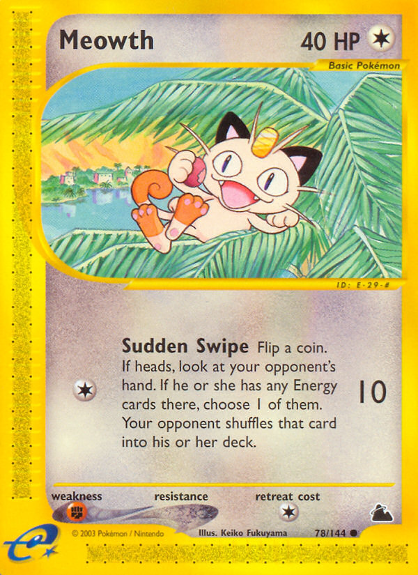 Meowth (78/144) - Skyridge Pokémon Card