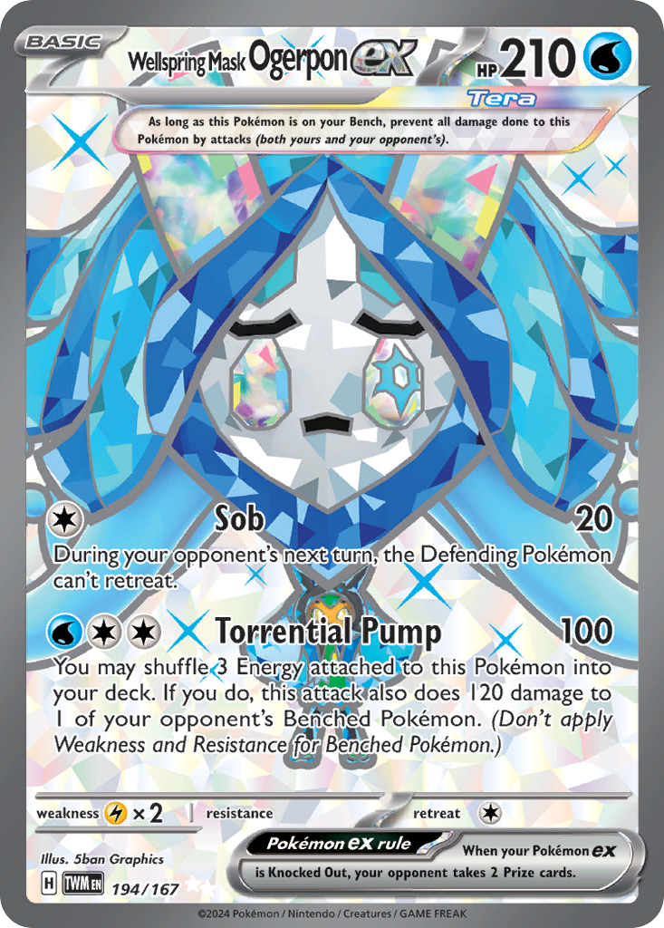 Wellspring Mask Ogerpon ex (194/167) - Twilight Masquerade Pokémon Card