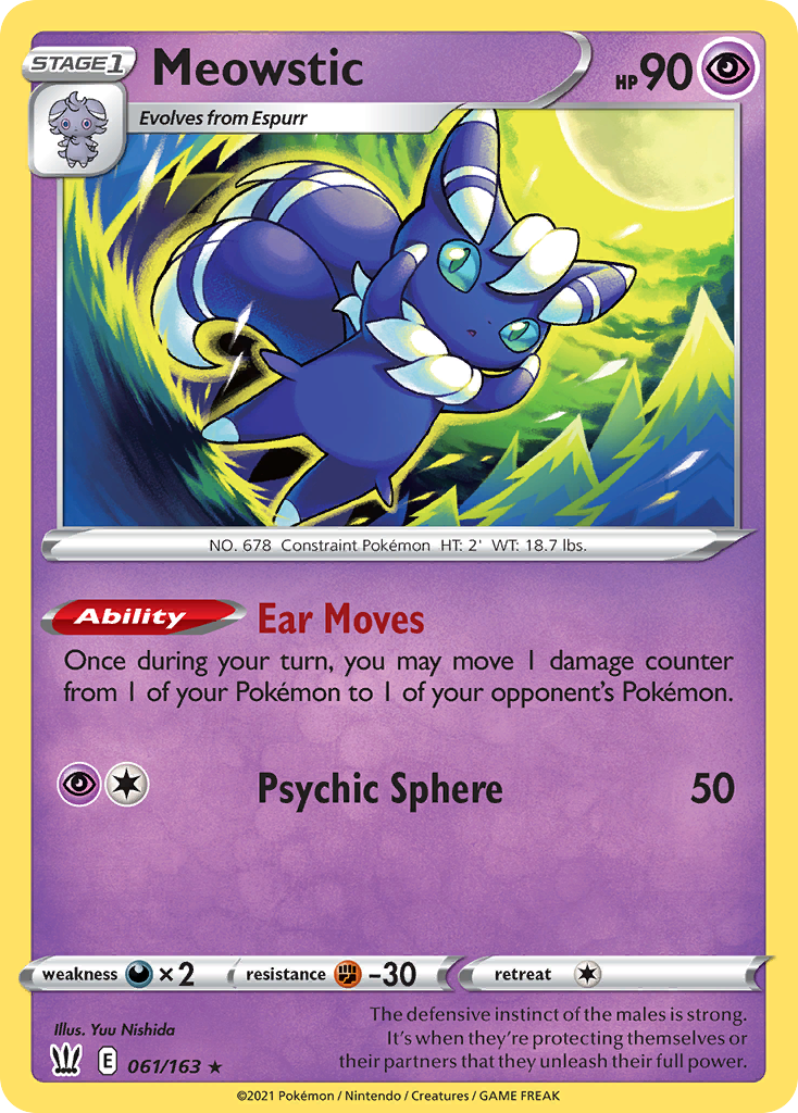 Meowstic (61/163) - Battle Styles Pokémon Card