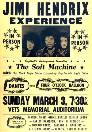 Jimi Hendrix Experience Vets Memorial Auditorium Columbus 1968