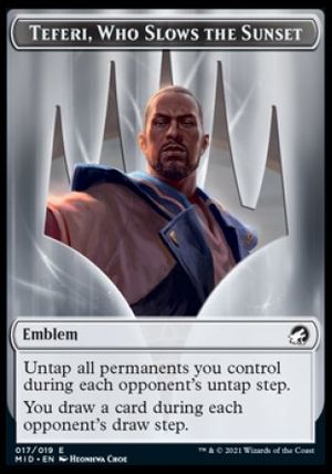 Emblem Teferi, Who Slows the Sunset (Innistrad: Midnight Hunt)