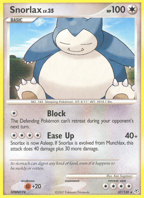 Snorlax (37/130) - Diamond & Pearl Pokémon Card