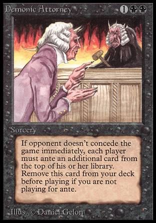 Demonic Attorney (Alpha) Trading Card