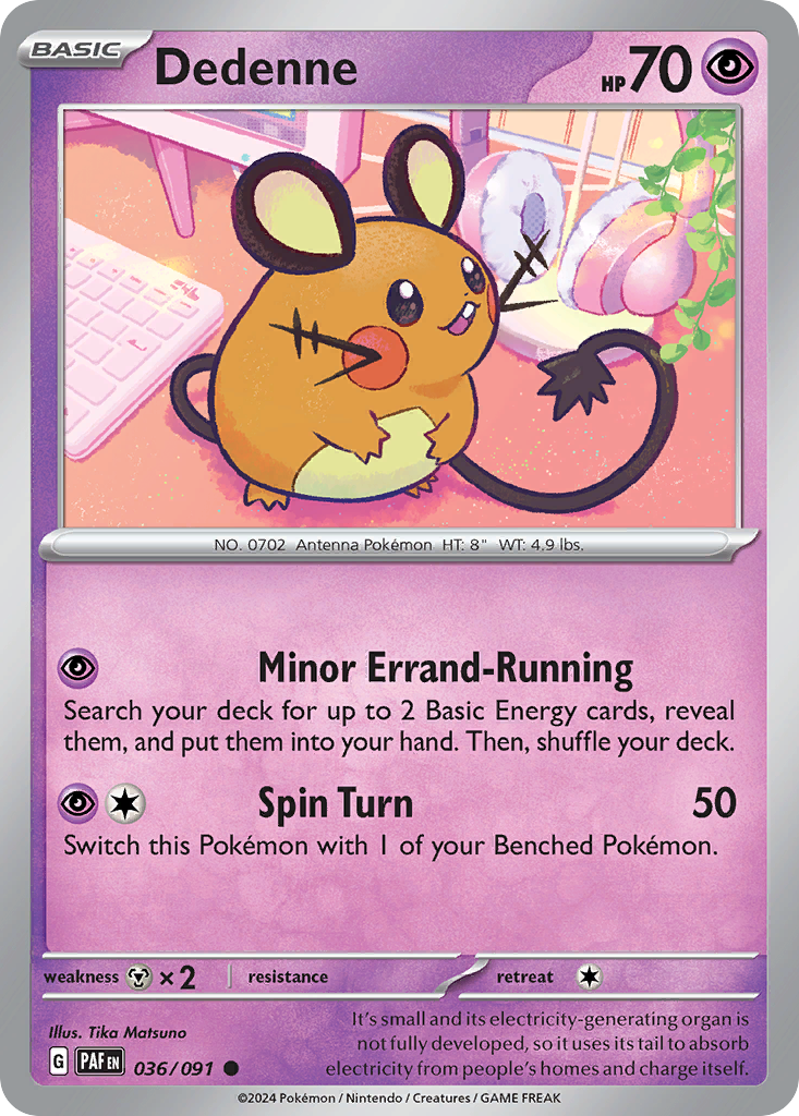 Dedenne (36/91) - Paldean Fates Pokémon Card