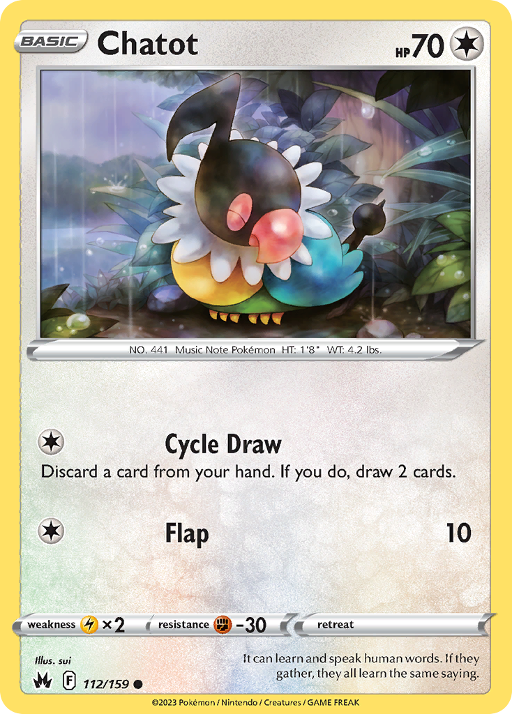 Chatot (112/159) - Crown Zenith Pokémon Card