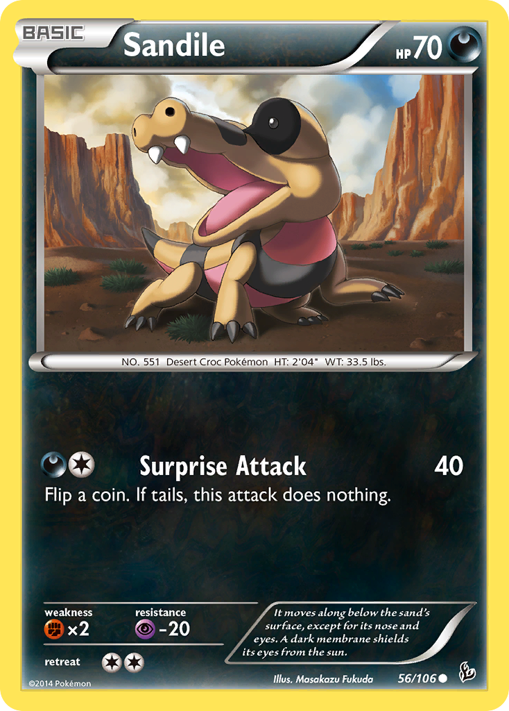 Sandile (56/106) - Flashfire Pokémon Card