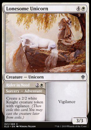 Lonesome Unicorn (Throne of Eldraine) Trading Card