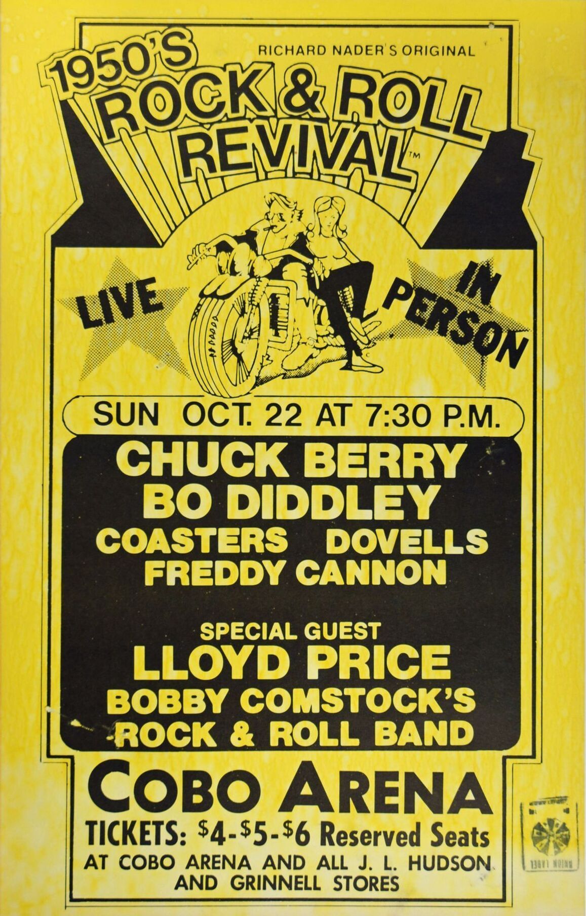 1950's-Cobo Arena-Chuck Berry Concert Poster