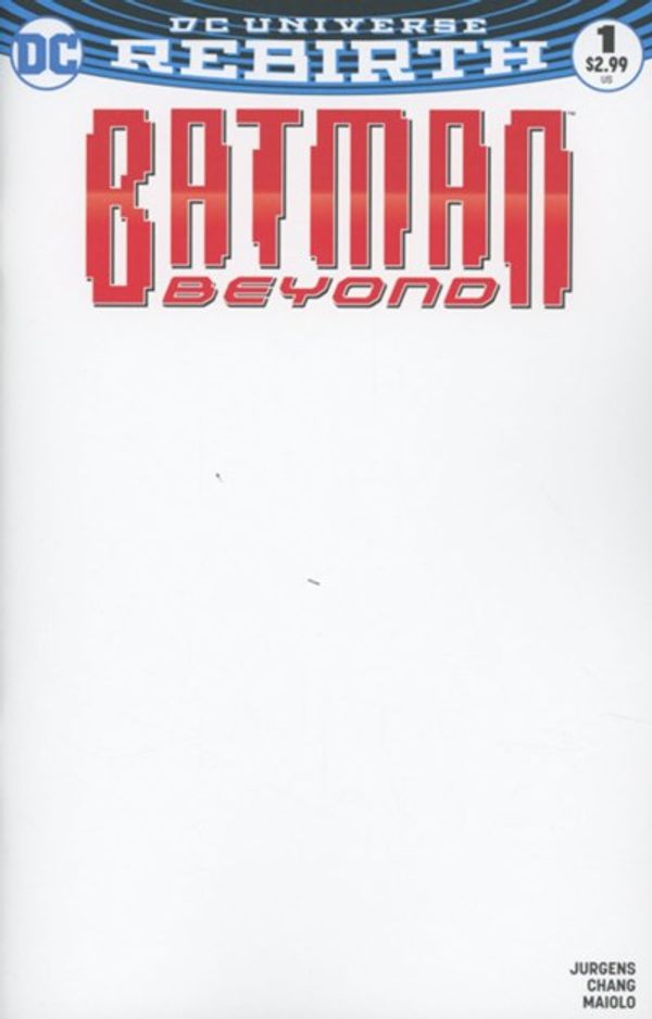 Batman Beyond #1 (Blank Variant Cover)