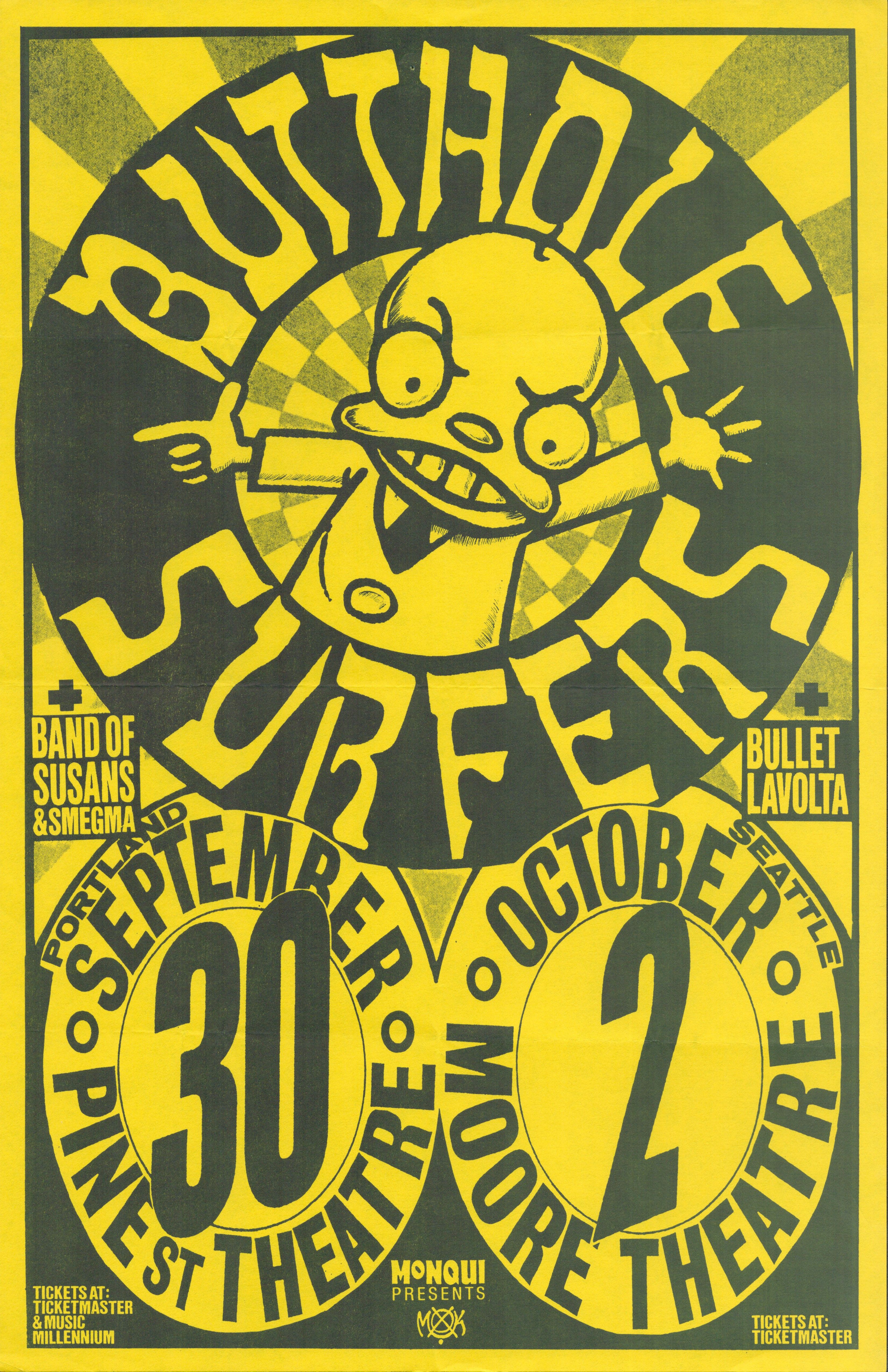 MXP-221.3 Butthole Surfers 1989 Pine Street Theatre/moore Theatre  Oct 2 Concert Poster
