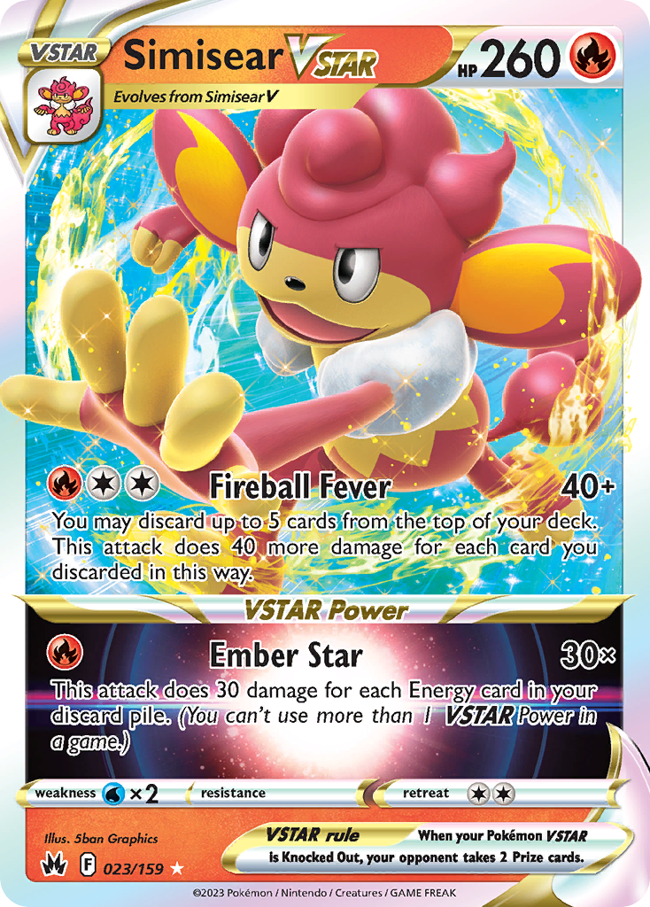 Simisear VSTAR (23/159) - Crown Zenith Pokémon Card