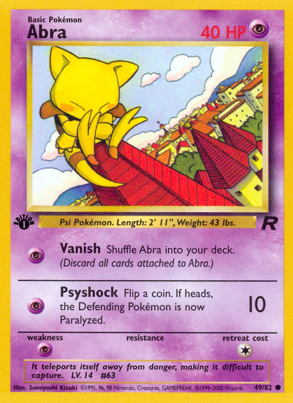 Abra (49/82) - Team Rocket (1st Edition) Pokémon Card