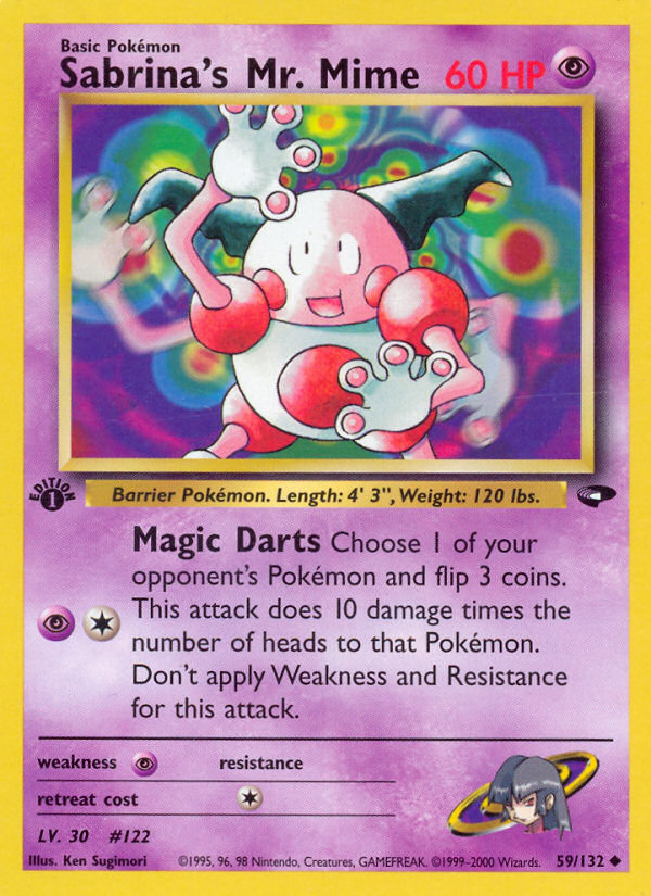 Sabrina's Mr. Mime (59/132) - Gym Challenge (1st Edition) Pokémon Card