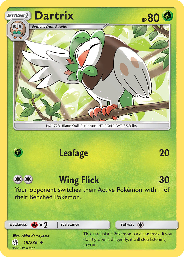 Dartrix (19/236) - Cosmic Eclipse Pokémon Card