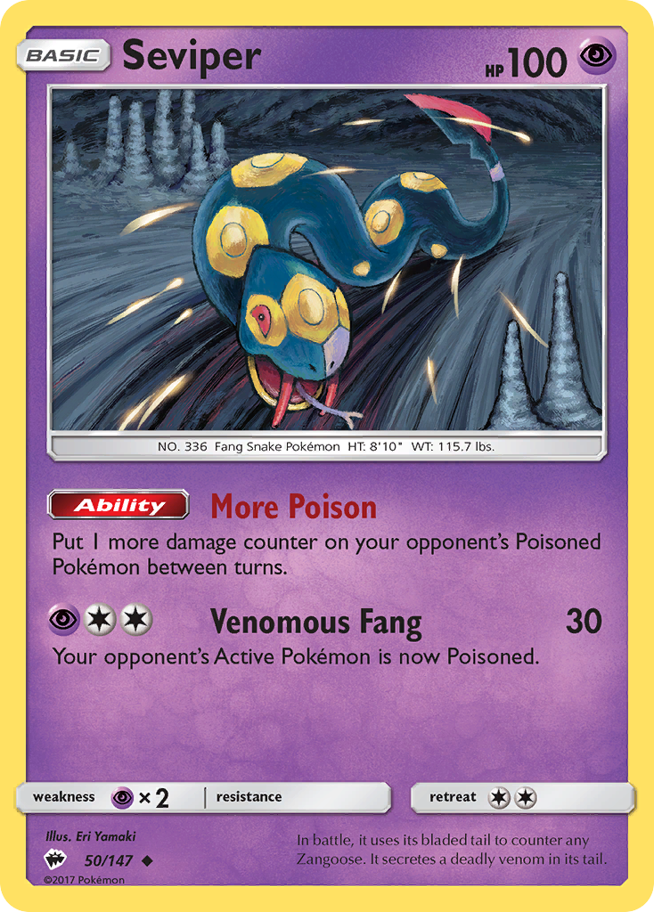 Seviper (50/147) - Burning Shadows Pokémon Card