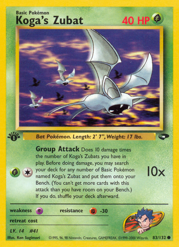 Koga's Zubat (83/132) - Gym Challenge (1st Edition) Pokémon Card