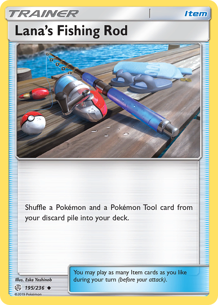 Lana's Fishing Rod (Trainer: Item) (195/236) - Cosmic Eclipse Pokémon Card