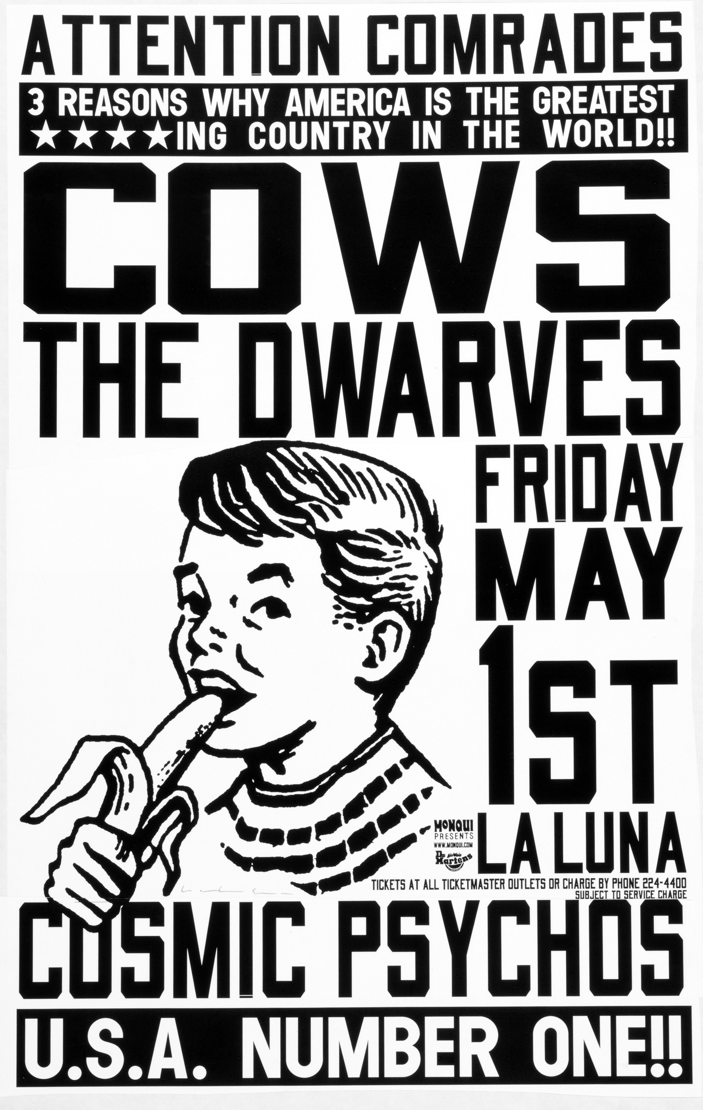 MXP-150.3 Cows & Dwarves La Luna 1998 Concert Poster