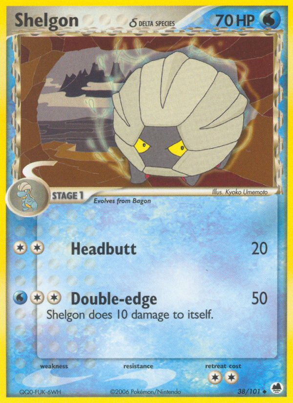 Shelgon δ (38/101) - Dragon Frontiers Pokémon Card