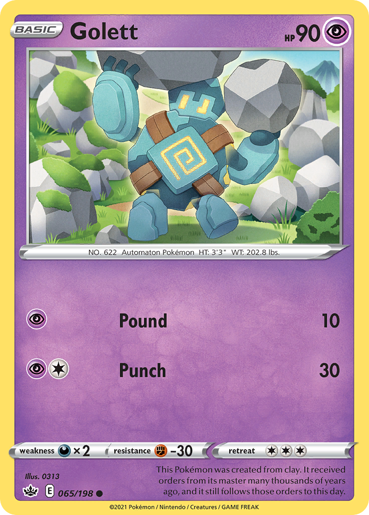 Golett (65/198) - Chilling Reign Pokémon Card