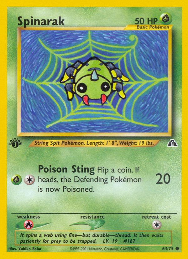 Spinarak (64/75) - Neo Discovery Pokémon Card