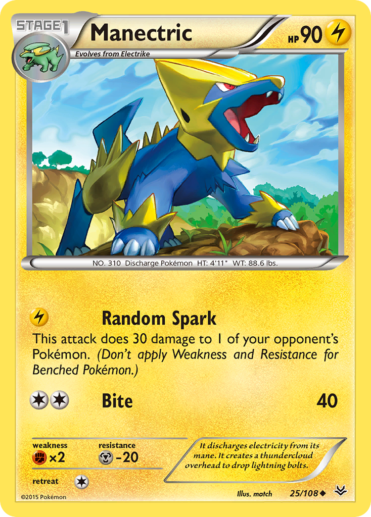 Manectric (25/108) - Roaring Skies Pokémon Card