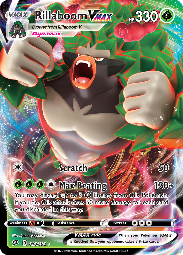 Rillaboom VMAX (18/192) - Rebel Clash Pokémon Card