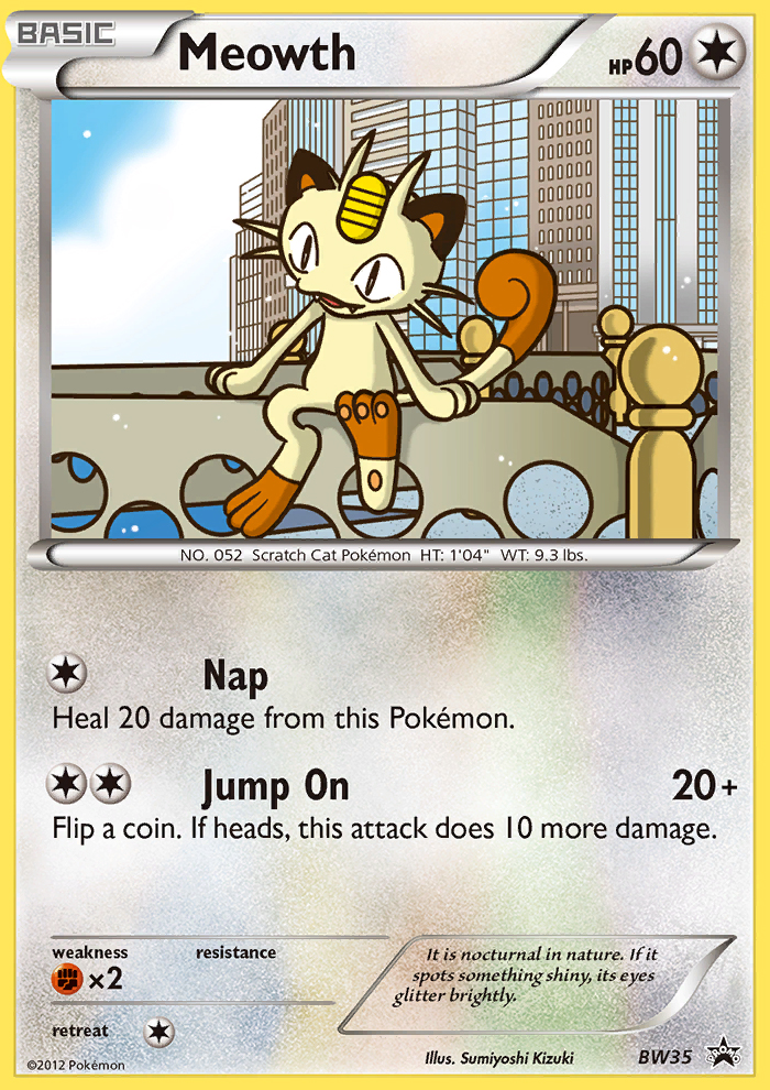 Meowth (BW35) - BW Black Star Promos Pokémon Card