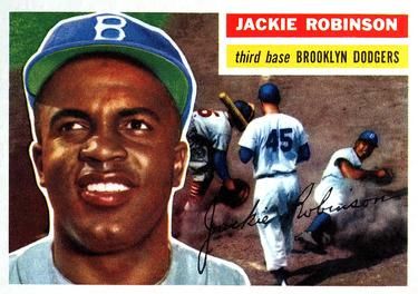 Jackie Robinson 1956 Topps #30 (White Back) Sports Card