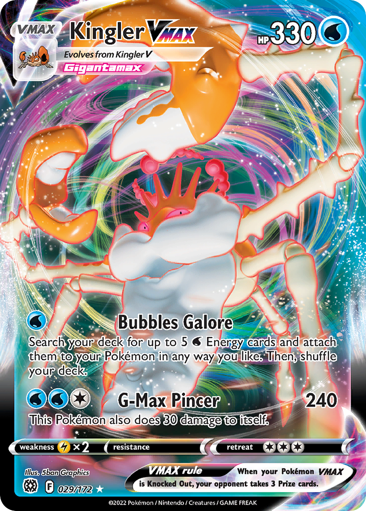 Kingler VMAX (29/172) - Brilliant Stars Pokémon Card