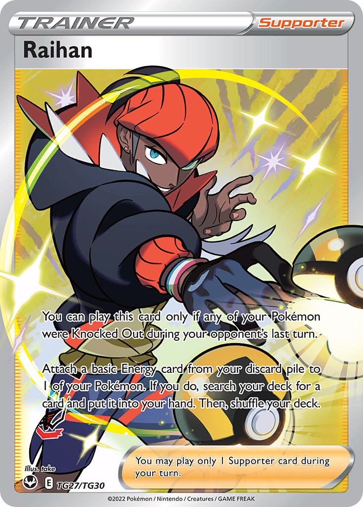 Raihan (Trainer: Supporter) (TG27) - Silver Tempest Trainer Gallery Pokémon Card