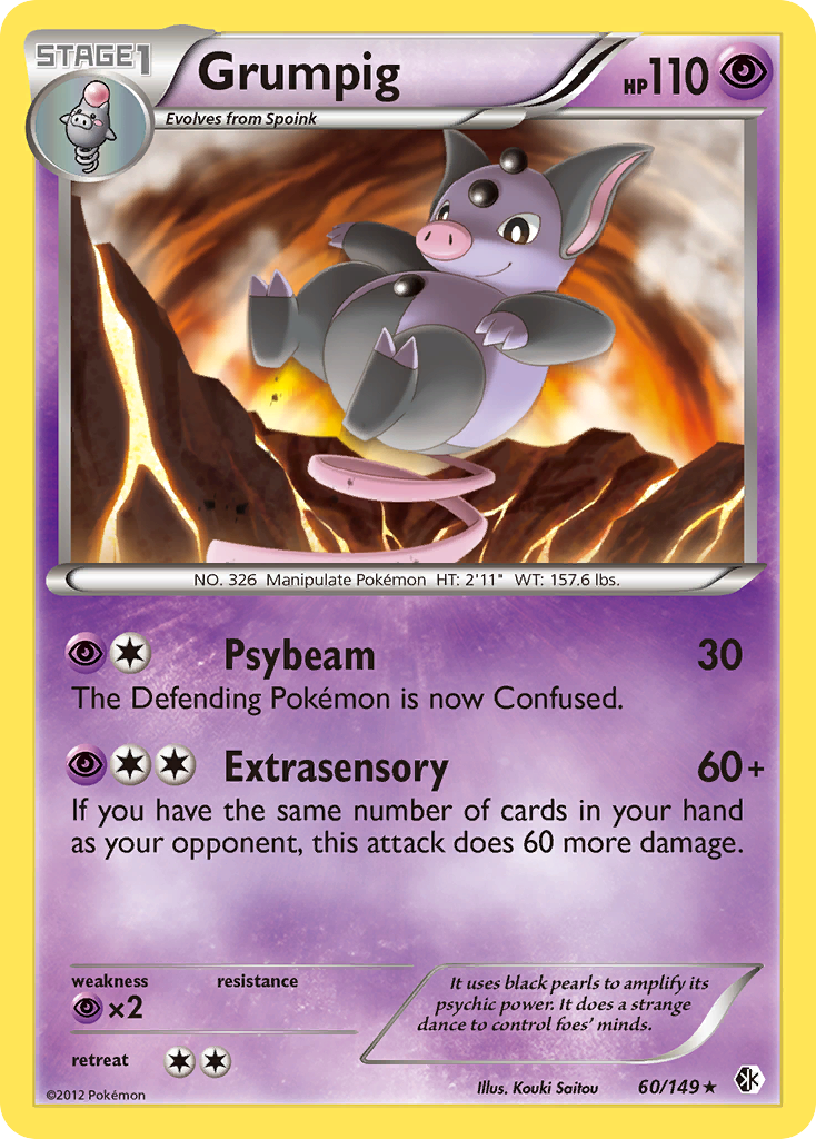 Grumpig (60/149) - Boundaries Crossed Pokémon Card