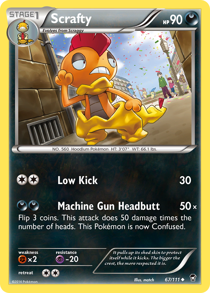 Scrafty (67/111) - Furious Fists Pokémon Card