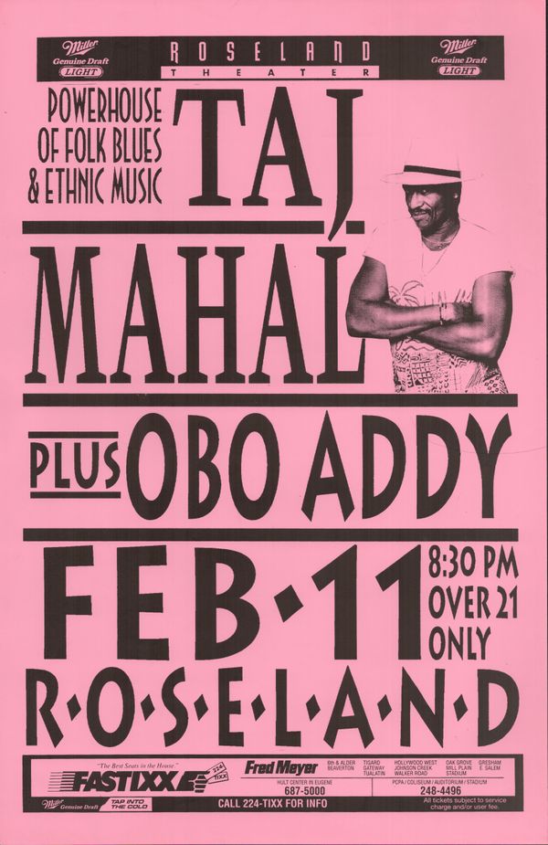 Taj Mahal Plus Obo Addy 1000 Roseland Theater Feb 11
