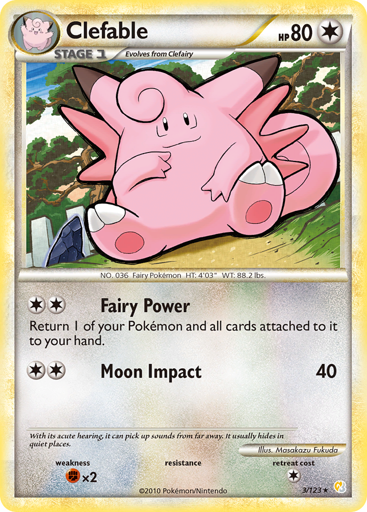 Clefable (3/123) - HeartGold & SoulSilver Pokémon Card