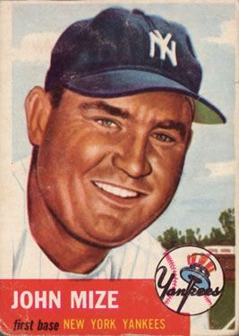 Johnny Mize 1953 Topps #77 Sports Card