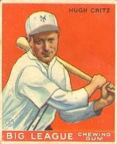 Hughie Critz 1933 Goudey (R319) #3 Sports Card