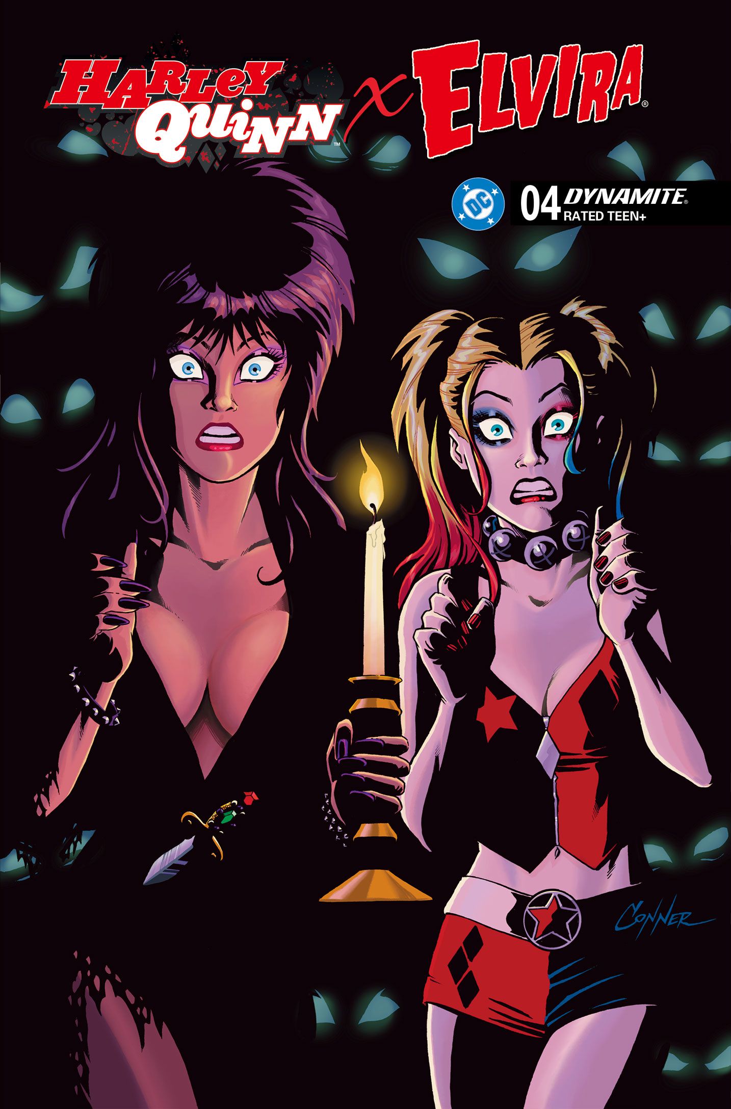 Harley Quinn X Elvira #4 (Cvr H Inc 1:10 Amanda Conner Candle Variant) Comic