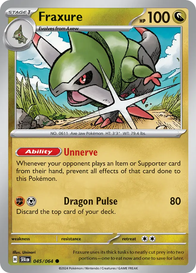 Fraxure (45/64) - Shrouded Fable Pokémon Card