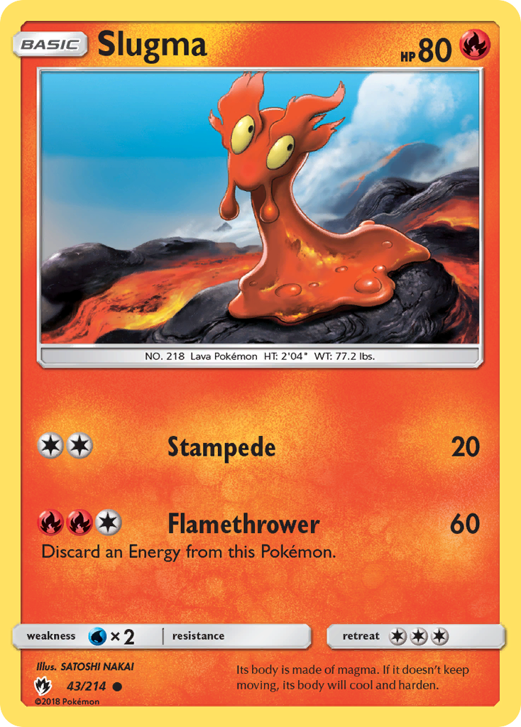 Slugma (43/214) - Lost Thunder Pokémon Card