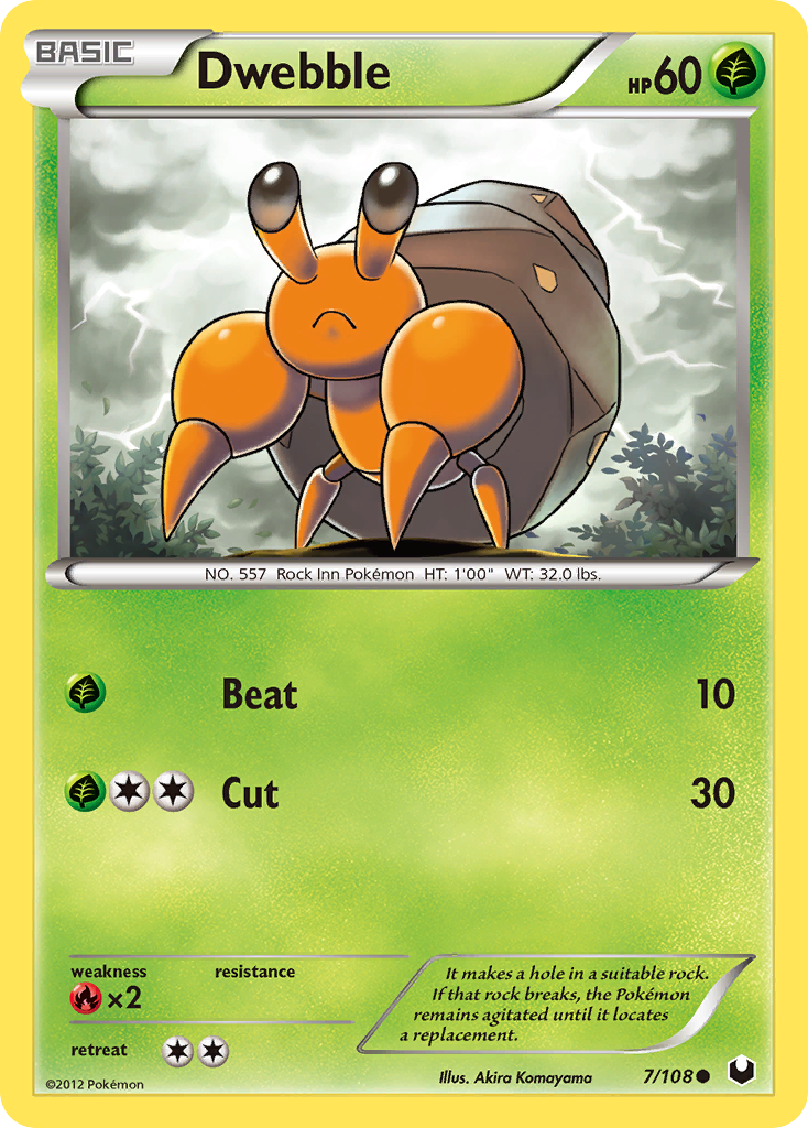 Dwebble (7/108) - Dark Explorers Pokémon Card