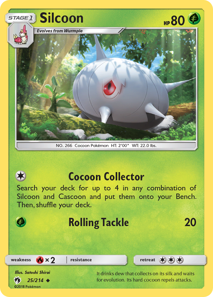 Silcoon (25/214) - Lost Thunder Pokémon Card